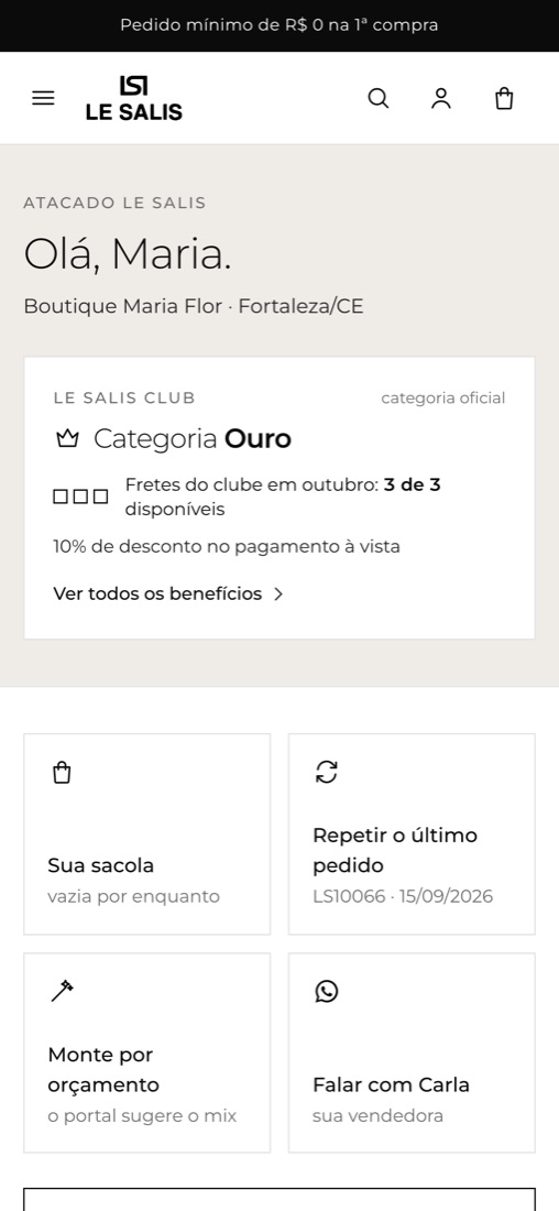 Home do portal aberta no celular