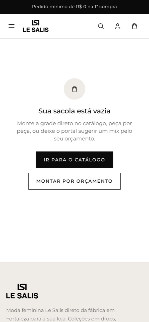 Sacola do portal aberta no celular